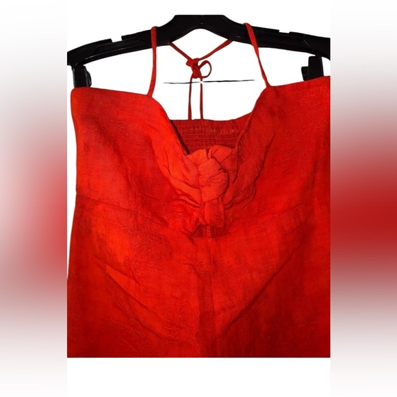 Anthropologie Elevenses Tropicale Wide Leg Jumpsuit Orange Size 12 - Picture 5 of 6